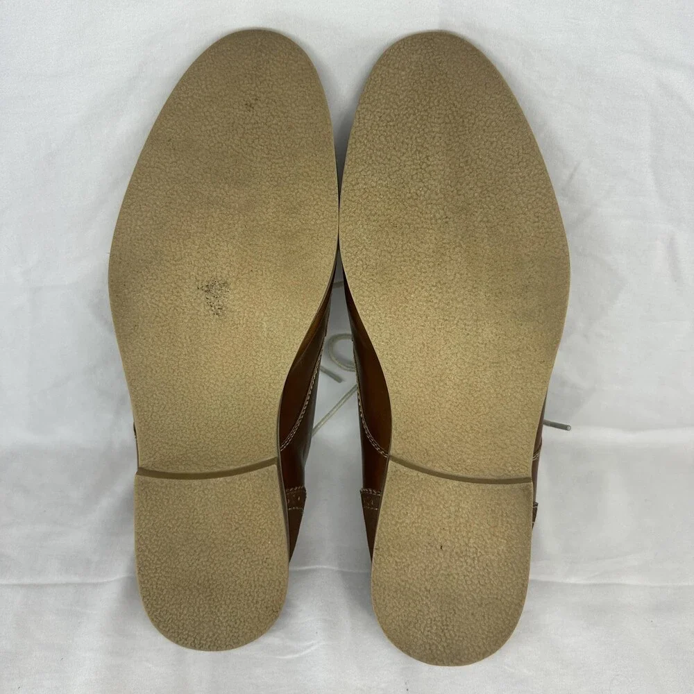 St John's Bay Shoes Mens Size 10.5 Brown Oxford Slater Memory Foam Dry+Cool